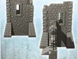 Ruined building with stone tower and staircase under arch (3-1