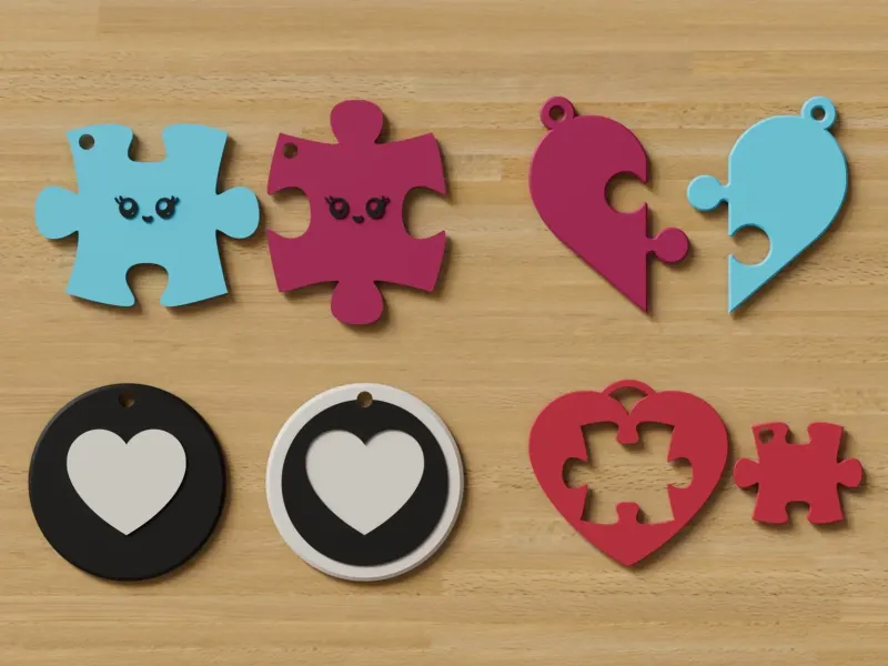 Valentines keychains - 4 themes