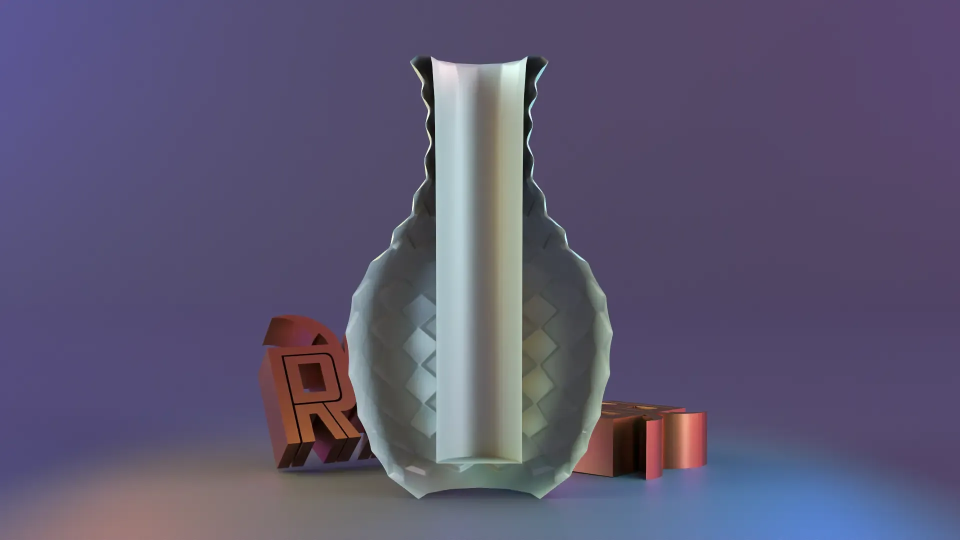 Rhombus patterned vase