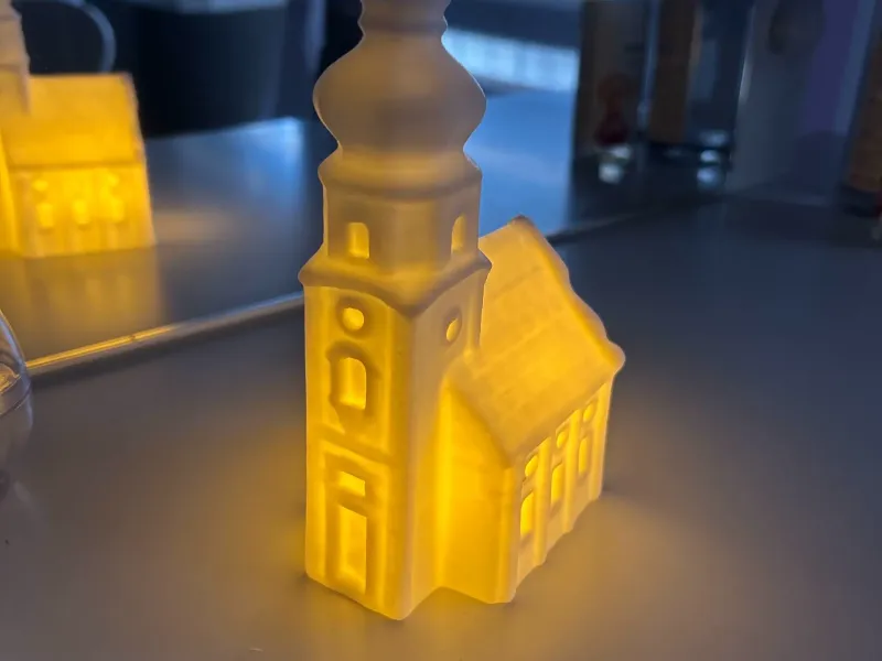 Çay mumu evi. Kilise. Noel dekorasyonu.