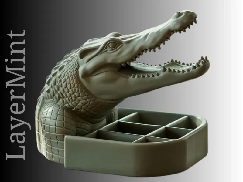 Alligator Head Desk Organizer | 3D Print STL File
