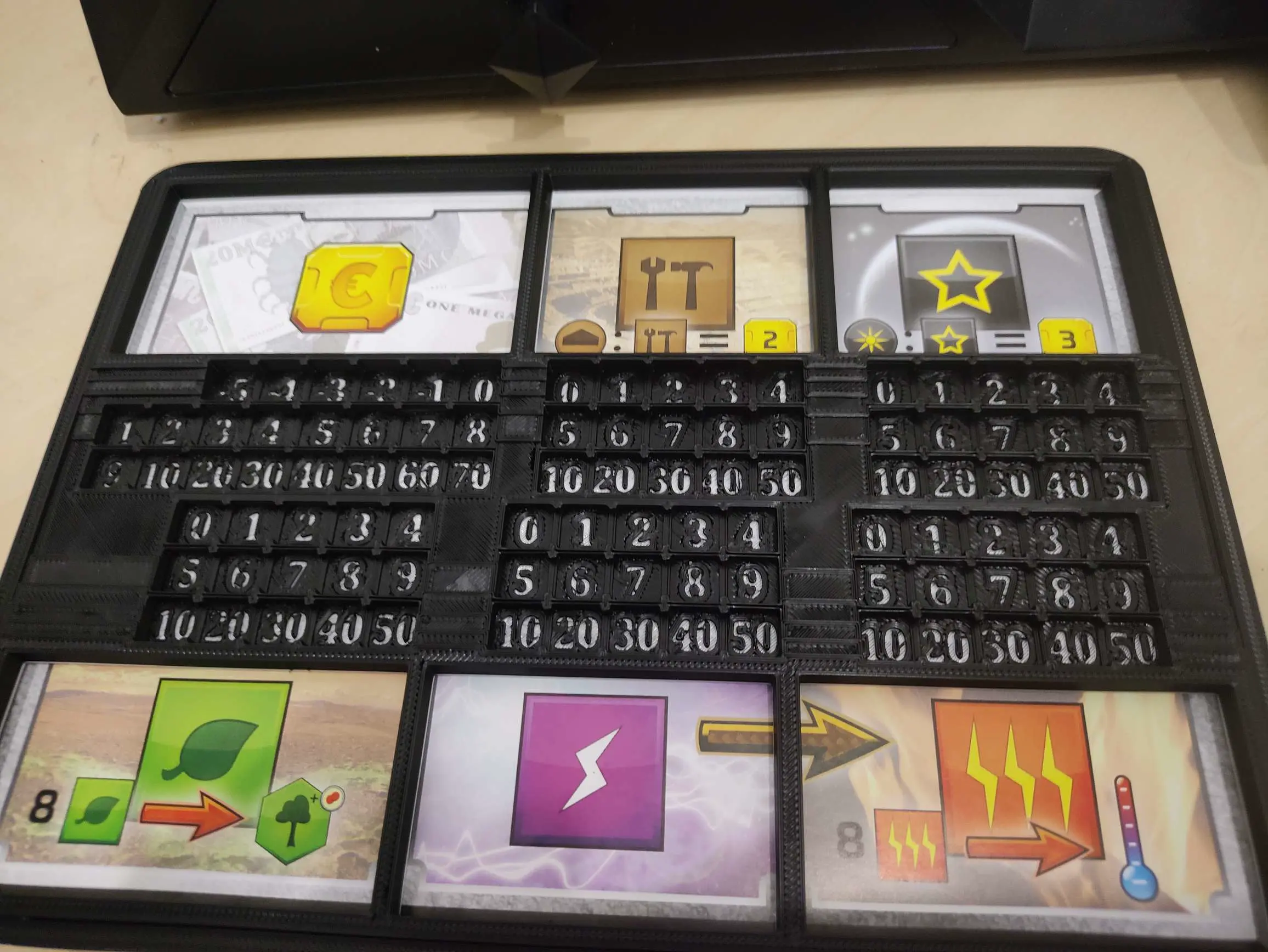 Terraforming Mars Player ressource tracker tray and overlay