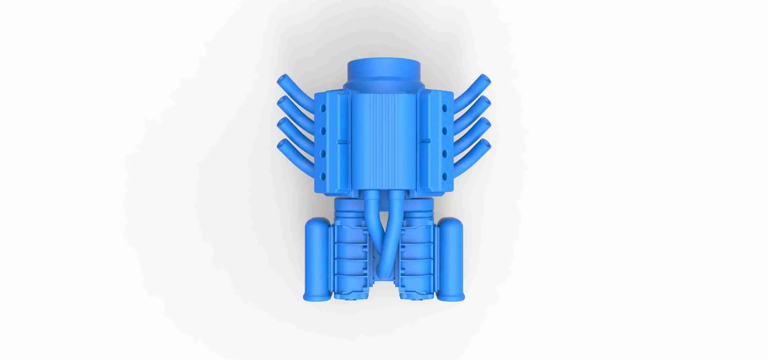 Двигатель V8 с двойным нагнетателем Potvin Supercharger Масштаб 1:25