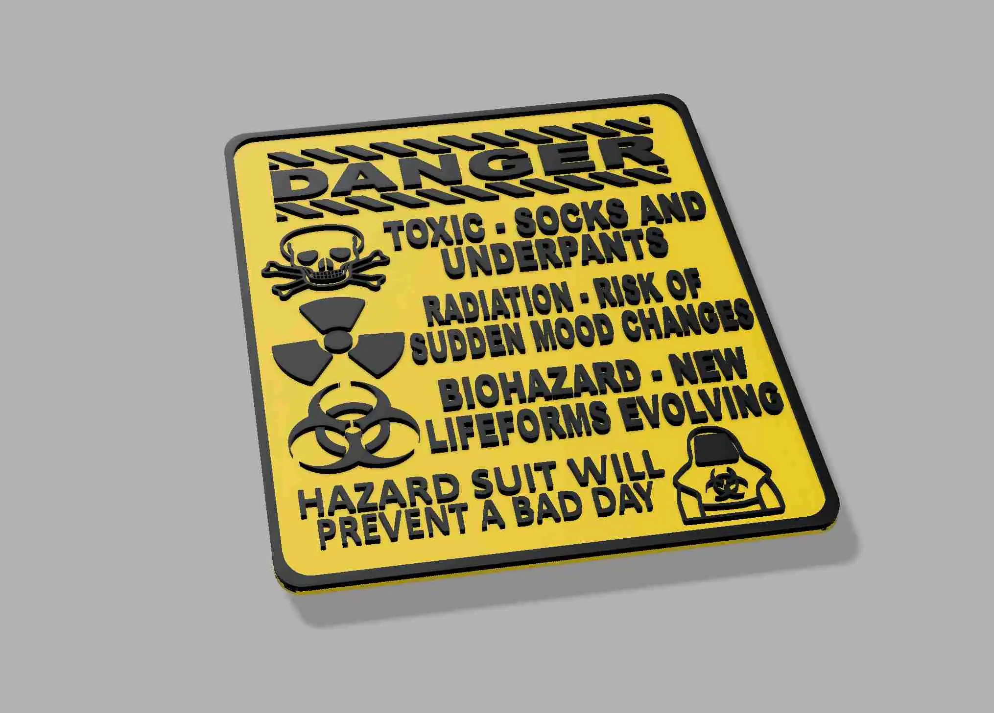 DANGER Toxic Virus Boys Youth Bedroom Fun Warning Door Sign