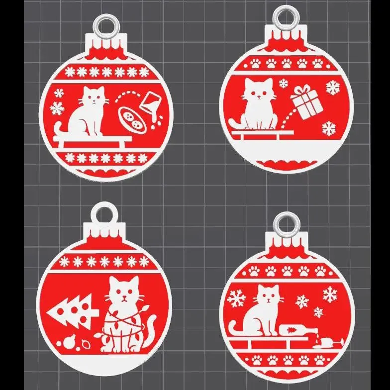 زينة قطة لشجرة عيد الميلاد وديكورات الأعياد