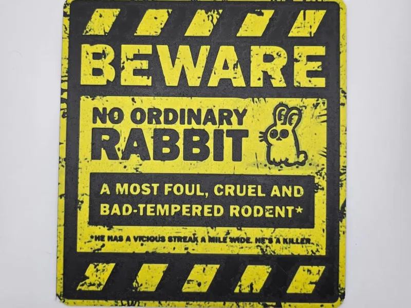 Sign Beware rabbit