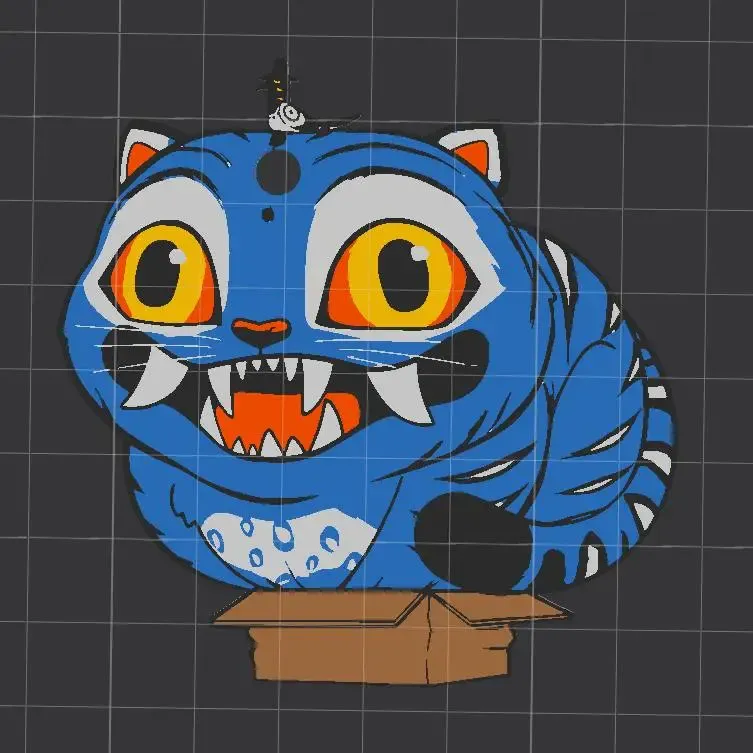 derpy tiger from huntrix keychain