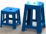 Blue Plastic Stool-0