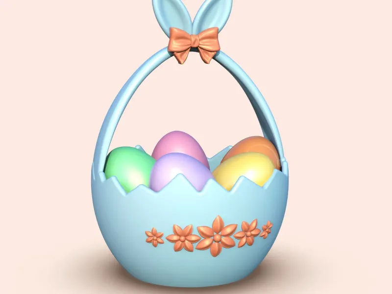 Easter Bunny Basket, Cracked Egg - Candy Bowl, Egg Hunt Gift