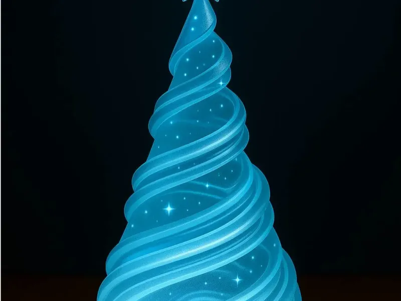 “Celestial Spiral Tree” – A Futuristic 3D Light Sculpture In