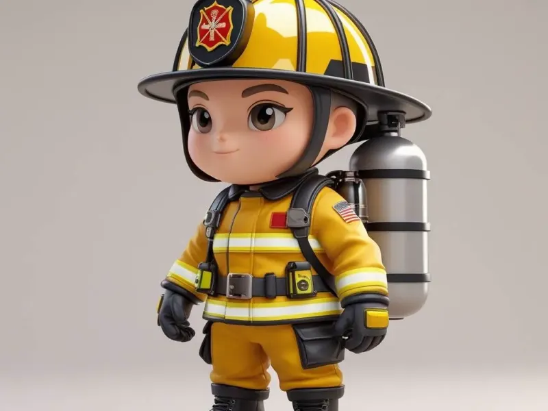 Cute firefighter girl
