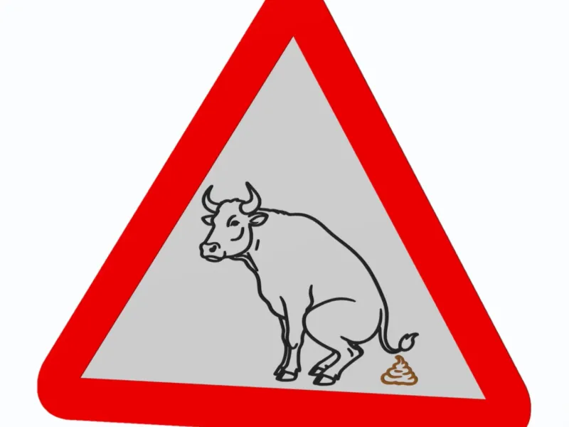 Bullshit / Bull Shitting - Warning Traffic Sign - Wall Art