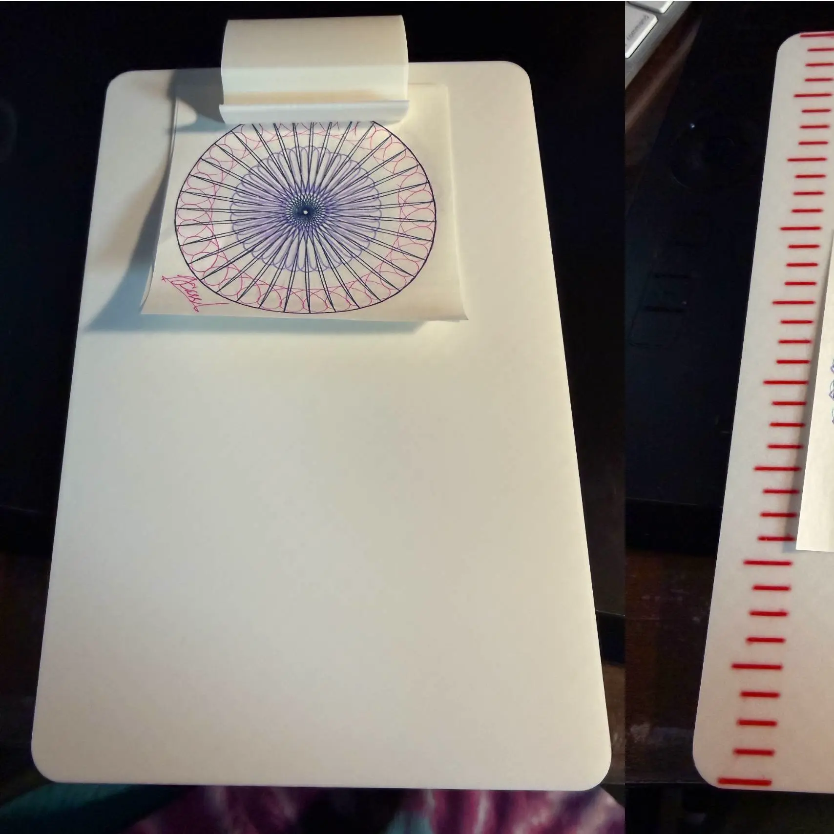 2 part pla clipboard with optional ruler guide on the back