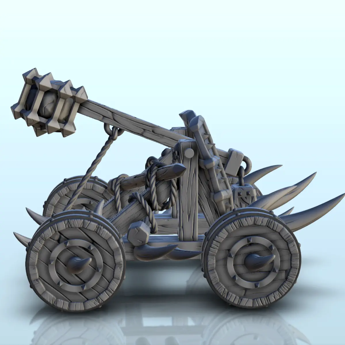 Catapulta del caos fantasy con scudi chiodati (2) - miniature