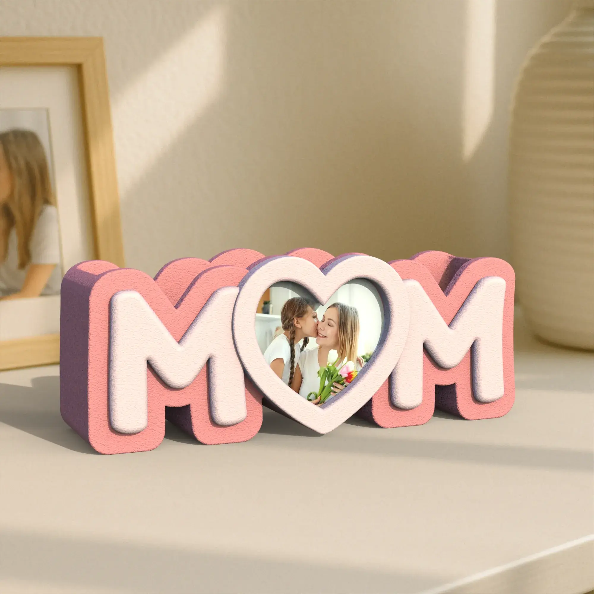 Mom Frame Planter, Heart Shape Frame, Mother’s Day Photo