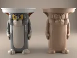Funny Tom Cat Table STL candy container candle holder-1
