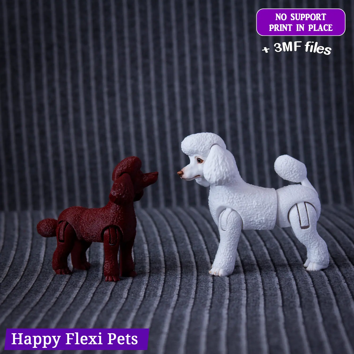 Poodle dog the articulated flexi toy by Happy Flexi pets