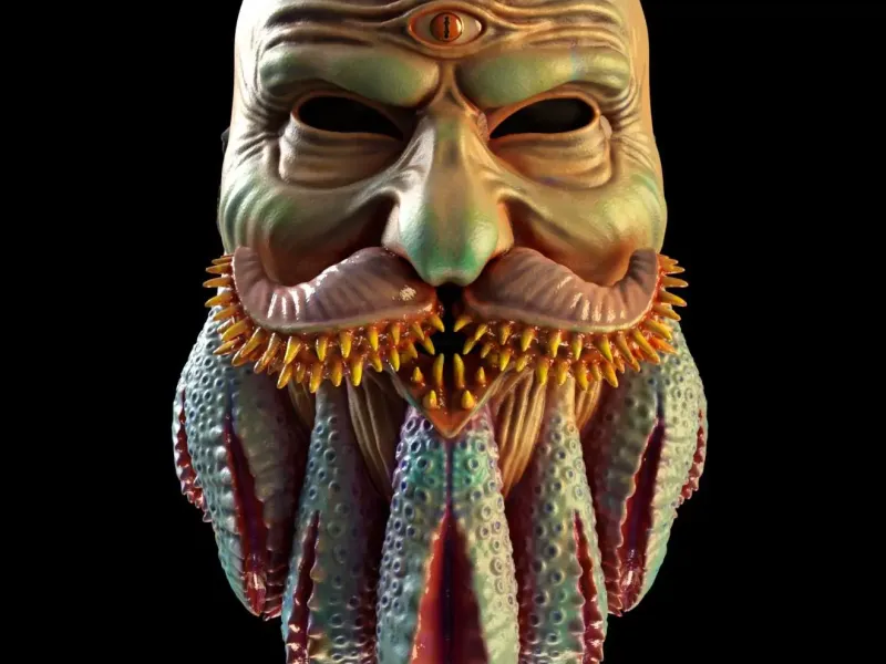 Santa Claus mask cosmic horror
