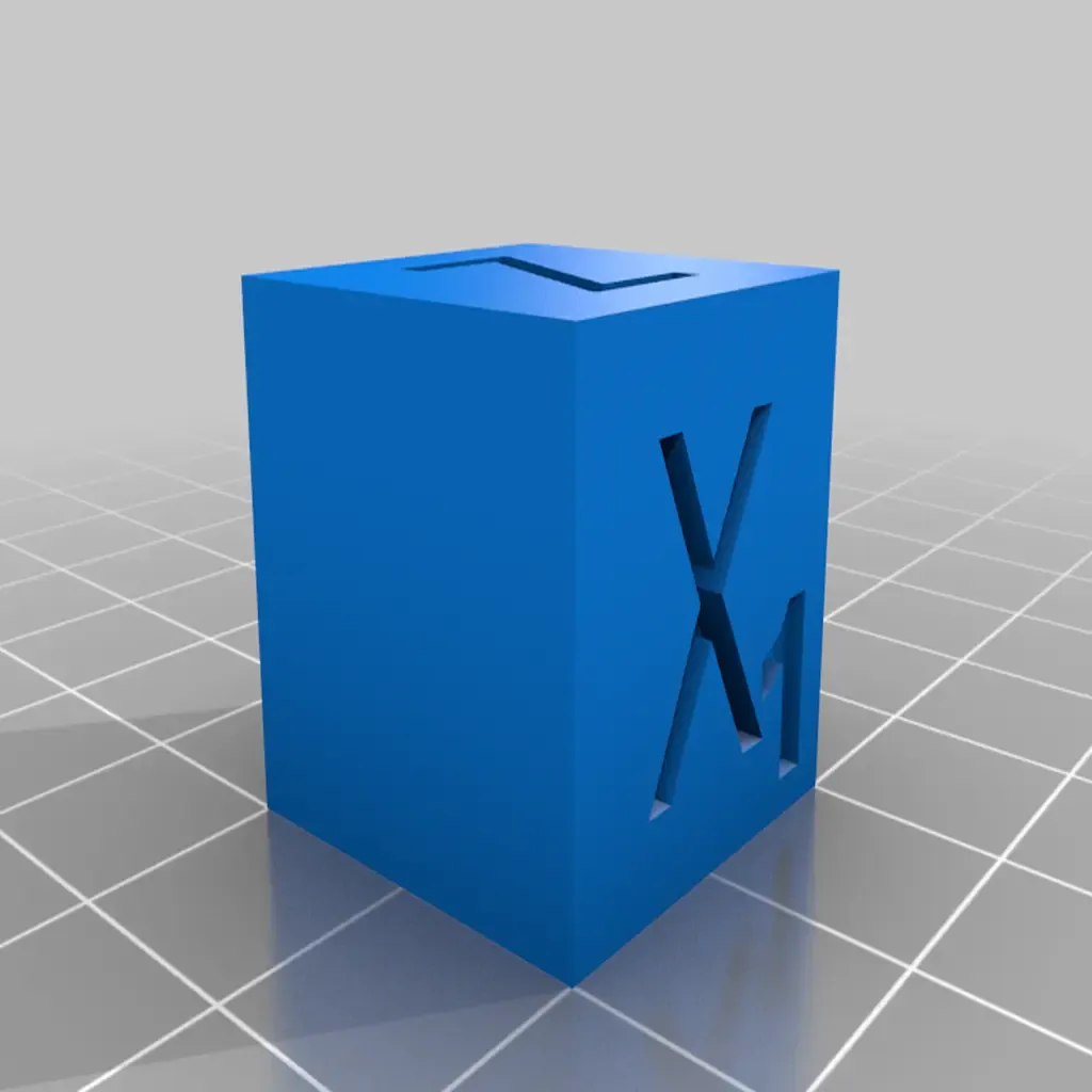 20 x 20mm Delta Printer Test Cube - Shows Correct X - Y - Z
