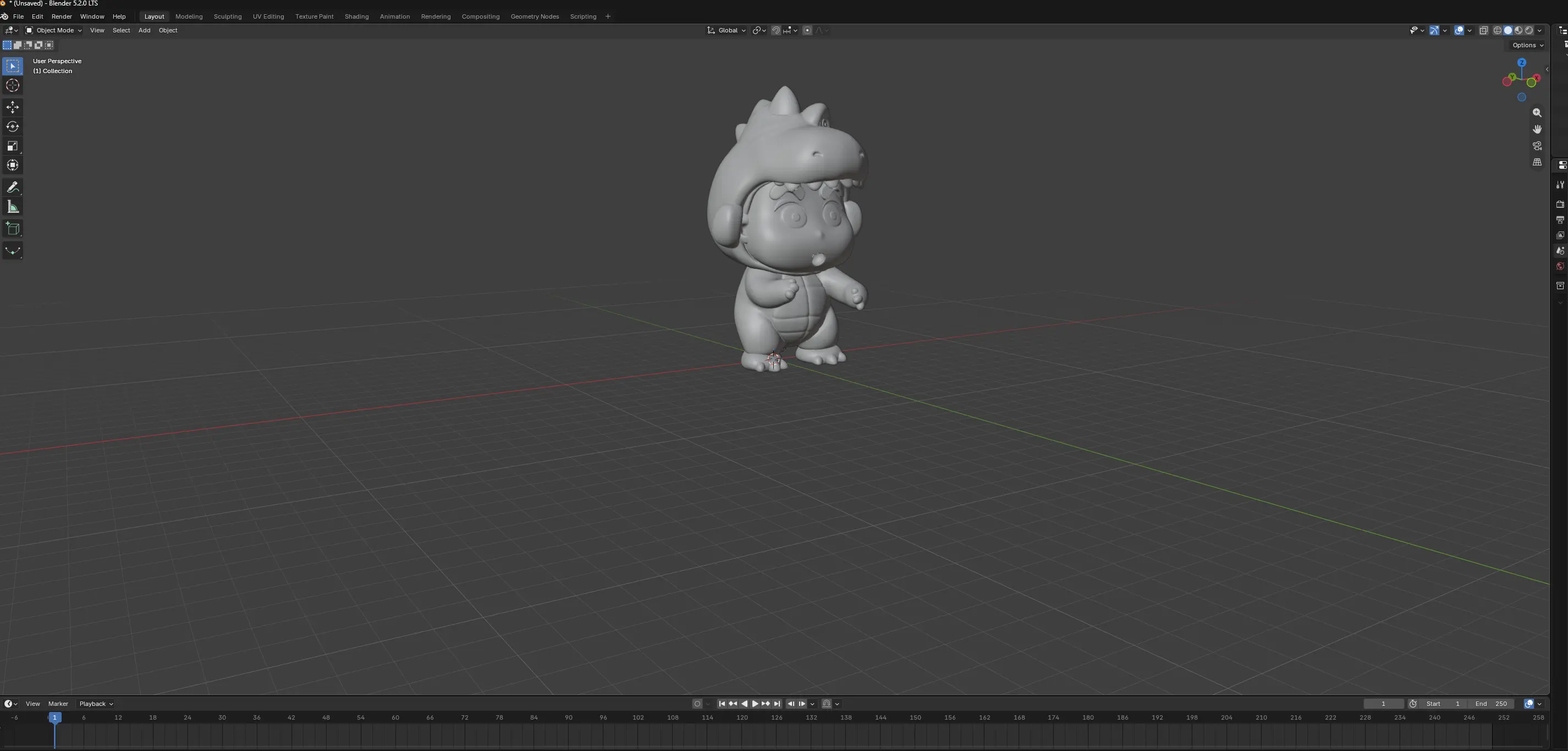 Cute One-Eyed Dino Boy - Chibi Cosplay Figurine