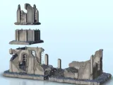 Ruined building with tower 20 - WW2 Terrain scenery diaroma-1