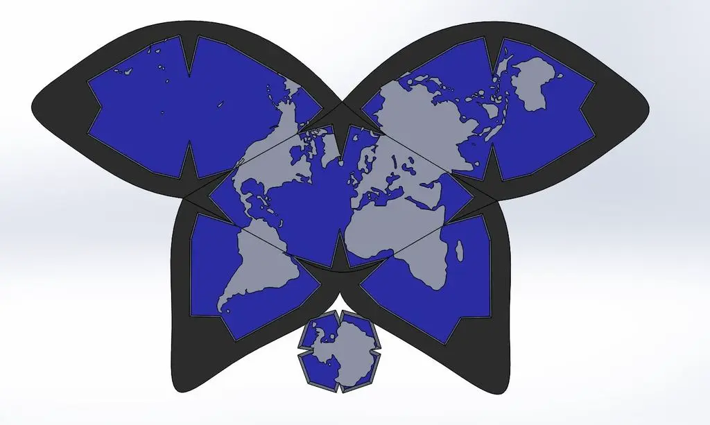 Waterman Butterfly World Map Projection