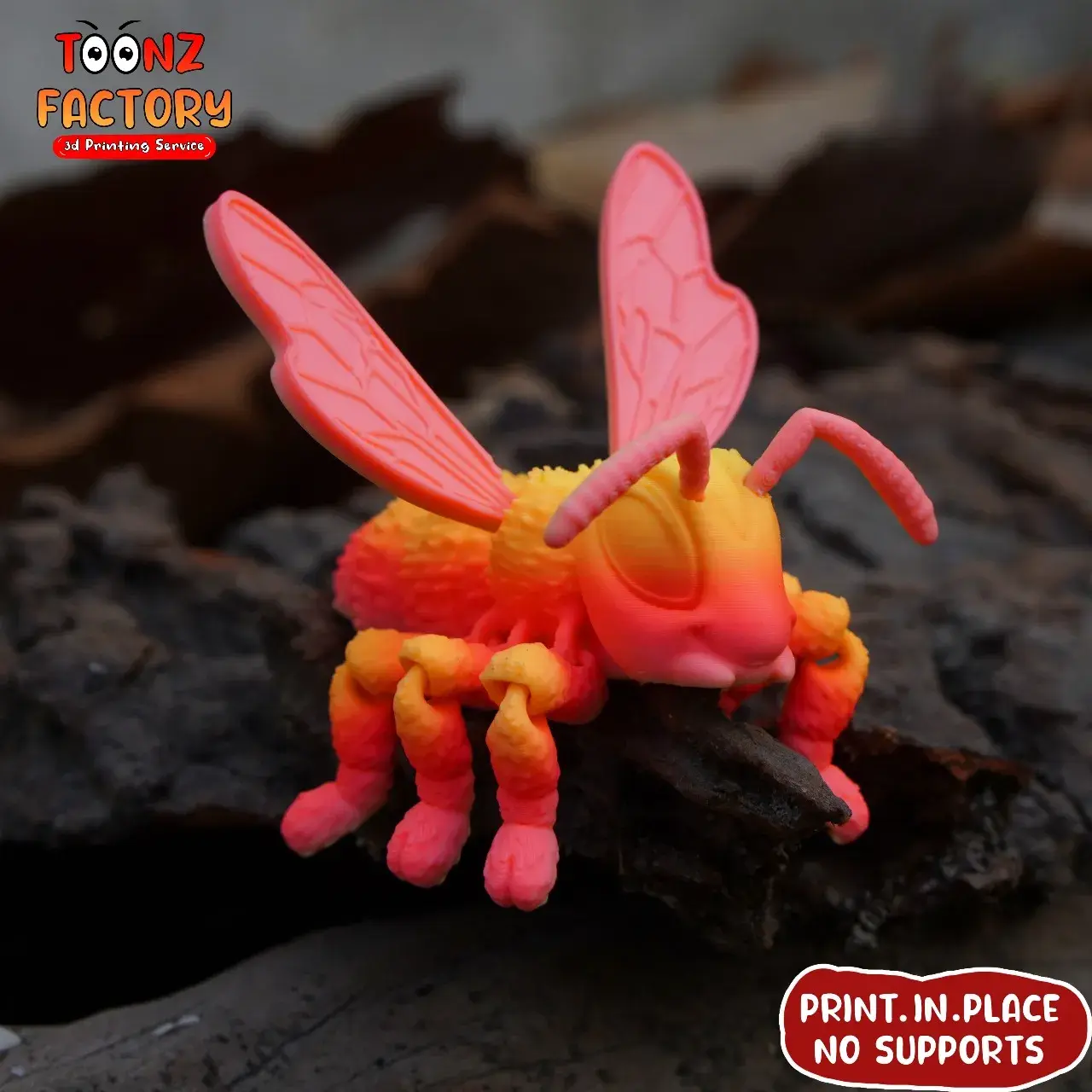 Print In Place Cute Flexi Bee & Beehive
