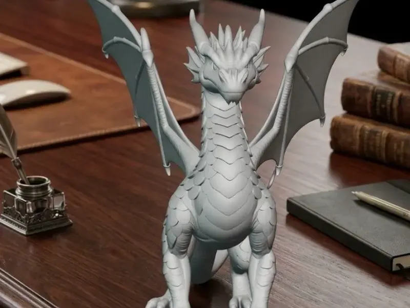 winged dragon with scales
