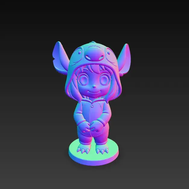 Anya Stitch chibi design with base STL
