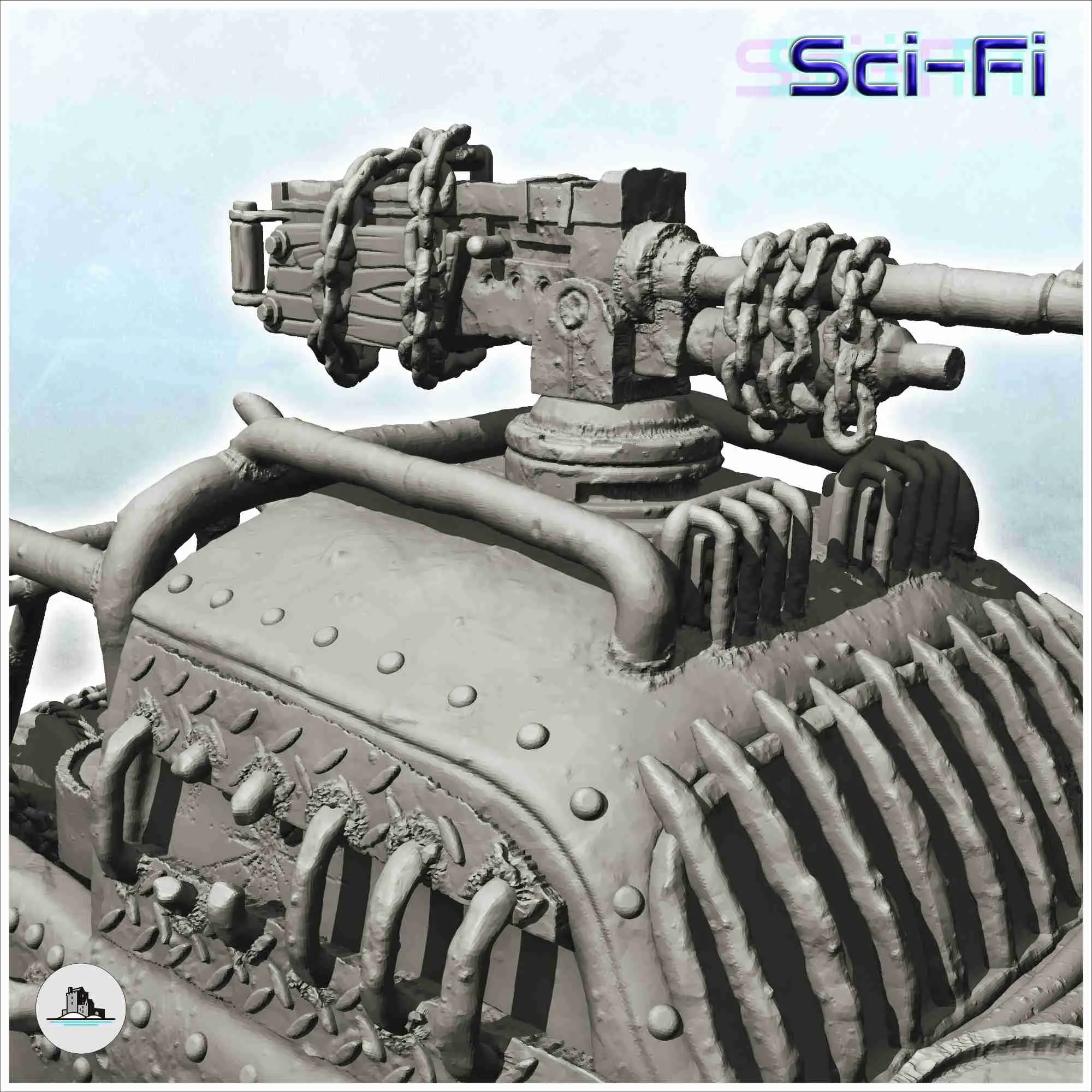 Post-apo four-wheeled light car with turreted weapon (12) -