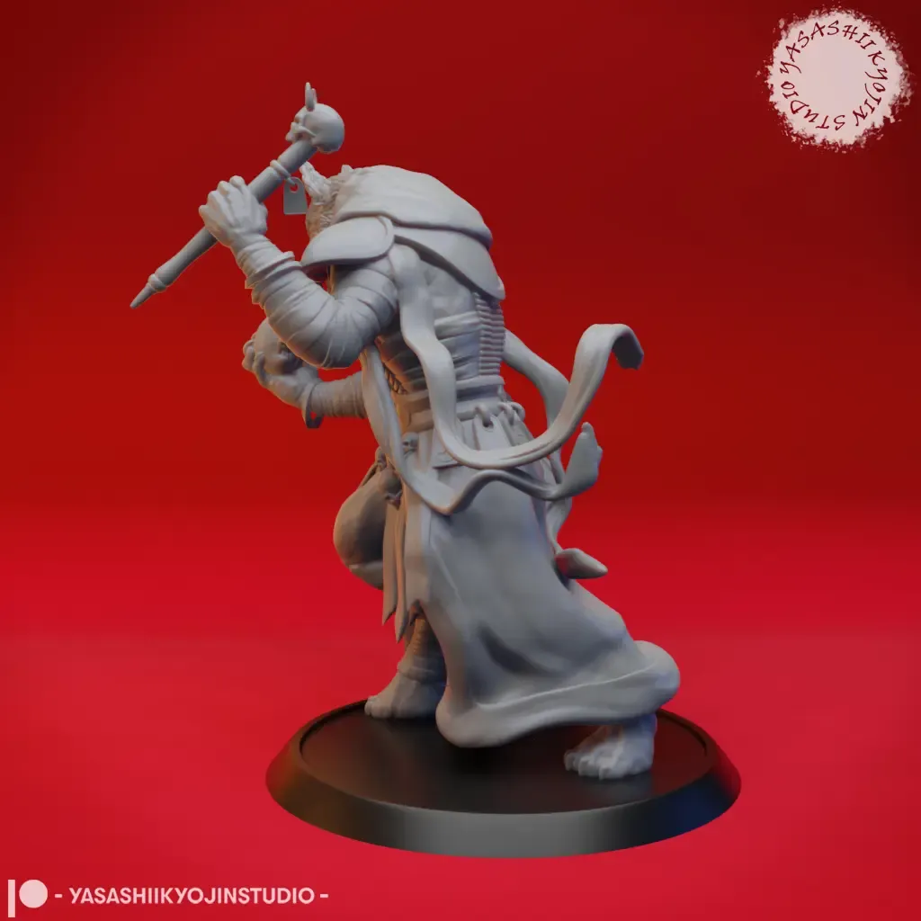 Coyote Necromancer - Tabletop Miniature (Pre-Supported)
