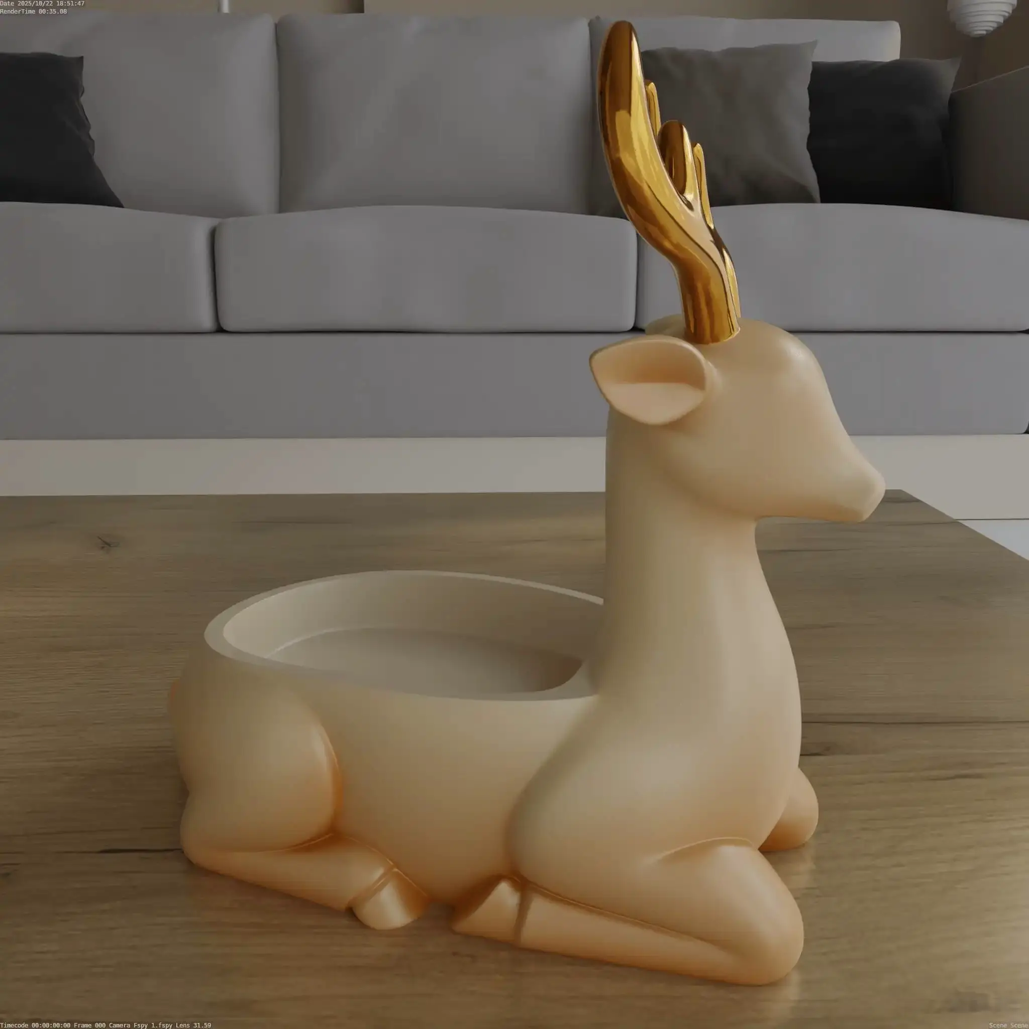 Elegant Deer STL Candy Bowl Organizer Planter