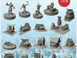 Viking buildings pack No. 2 - scenery medieval miniatures wa-0