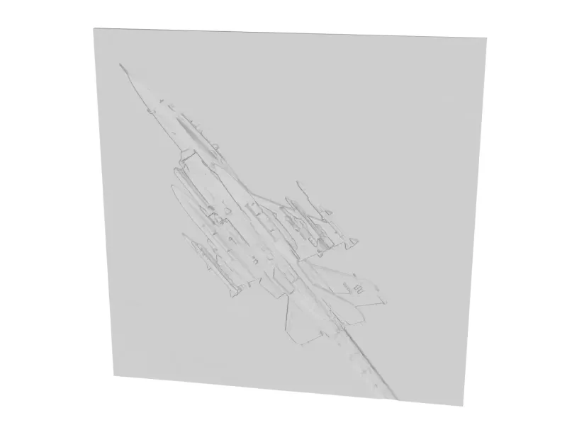 Lithograph of a fighter jet