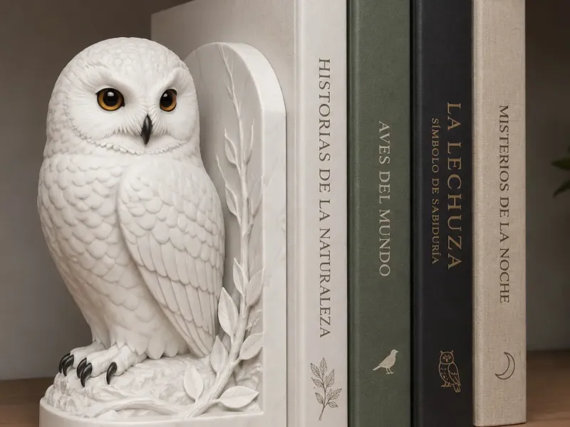 White Owl Bookend – STL Decorativo para Impresión 3D