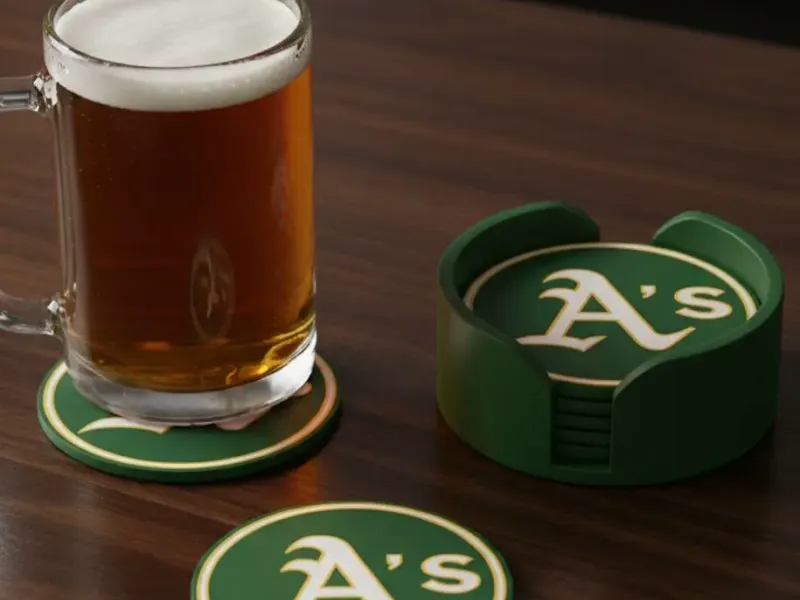ATHLETICS COASTERS AND HOLDER