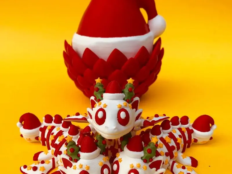 Articulated Christmas Dragon And Egg Storage Box