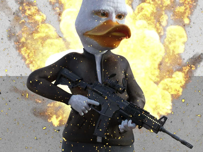 Falling Down Duck (crouching)