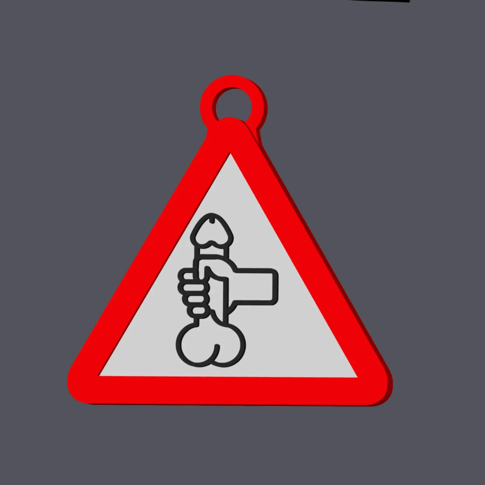 Handjob Danger - Traffic Sign - Earring & Pendant