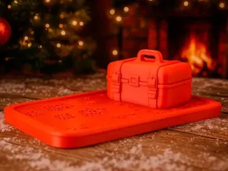 Christmas Gift Trunk Tray –  Holiday Decorative Display