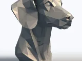 Low Poly Dachshund Head Bust Geometric Wiener Dog Sculpture-7