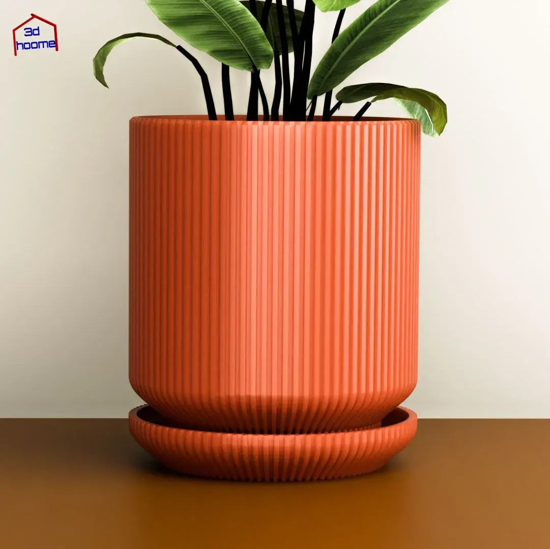 Ribbed Patterned Flower Pot