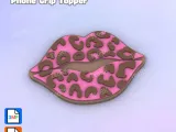 Badge Reel Topper Flat Back Leopard lips-1