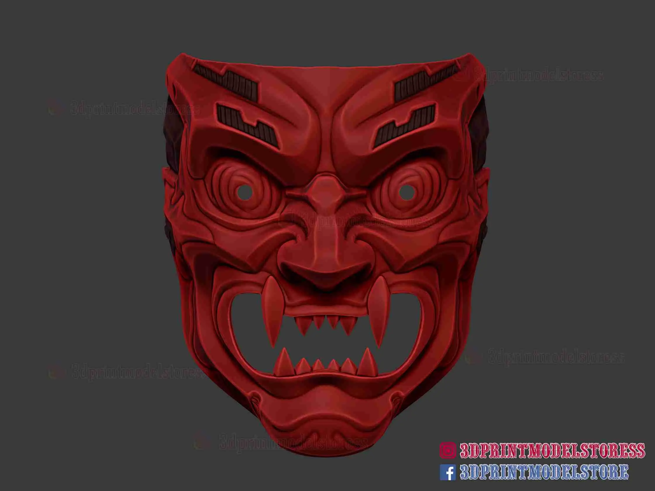 Cyborg Oni Samurai Mask - Japanese Kitsune Demon