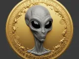 Gray Alien Coin/Medal-0