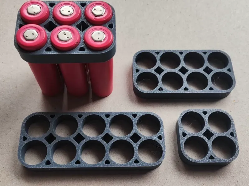 18650 Double Row Holder Set | Wire Channels (4-12 Cells)