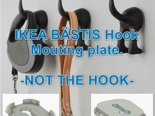 IKEA Bastis Hook dog butt wall hanger mounting plate