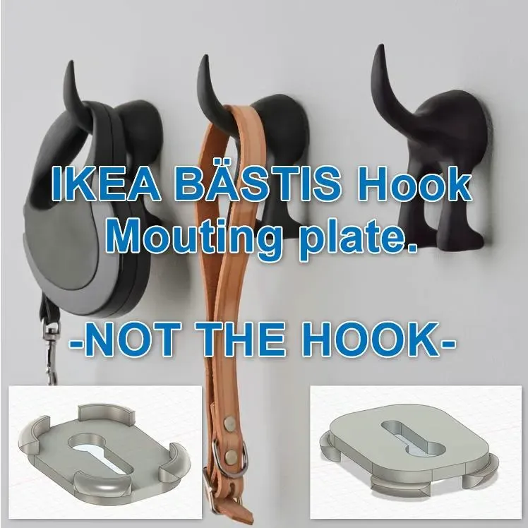 IKEA Bastis Hook dog butt wall hanger mounting plate