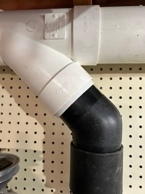PVC 100mm / 4" sewer pipe to dust pipe adapter