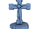 Gothic Cross Statue – Weathered Stone Sculpture-9